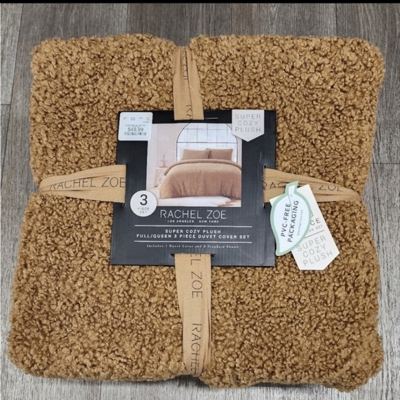 NWT- Last One - Rachel Zoe Plush Queen Size Duvet Cover Set - Picture 5 of 6